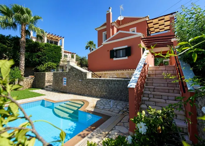 Luxury Corfu - Rose - Private Pool - 4 Bedrooms Willa Dafnila